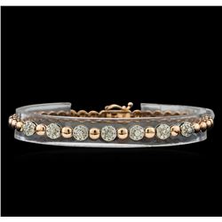 0.75 ctw Diamond Bracelet - 14KT Rose and White Gold