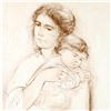 Image 2 : "Leona and Baby" Limited Edition Lithograph by Edna Hibel, Numbered and Hand Signed with Certificate