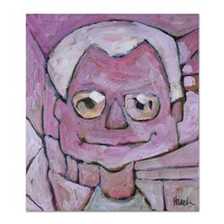 Donald Kracke (1931-2017), "Kracke Portrait" Original Acrylic Painting on Canvas Board, Hand Signed 