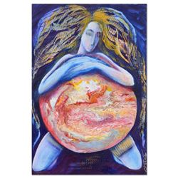 Nadia Volna, "The Rising Sun" Original Acrylic Painting on Gallery Wrapped Canvas, Hand Signed with 