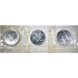 3-BU 2000 FIREWORKS PRIVY CANADA MAPLE LEAF COINS