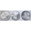 Image 1 : 2000, 01 & 02 BU AMERICAN SILVER EAGLES