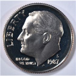 1987-S ROOSEVELT DIME, PERFECT GEM PROOF DCAM