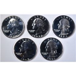 GROUP LOT OF 5 PROOF WASHINGTON QUARTERS