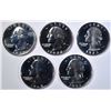Image 1 : GROUP LOT OF 5 PROOF WASHINGTON QUARTERS
