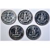 Image 2 : GROUP LOT OF 5 PROOF WASHINGTON QUARTERS