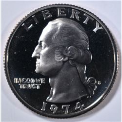 1974-S WASH QUARTER, SUPERB GEM+ PROOF DCAM