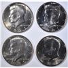 Image 1 : LOT OF 4 KENNEDY HALF DOLLARS;