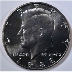 1988 SUPERB GEM BU KENNEDY HALF DOLLAR