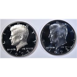 1973-S & 79-S KENNEDY HALVES, SUPERB GEM+ PR DCAM