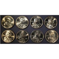 GROUP LOT OF 8 SACAGEWEA DOLLARS;