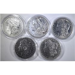 5 CIRCULATED MORGAN DOLLARS