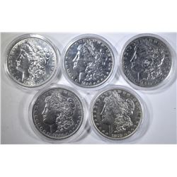 5 CIRCULATED MORGAN DOLLARS