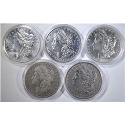 5 CIRCULATED MORGAN DOLLARS