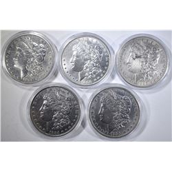 5 CIRCULATED MORGAN DOLLARS