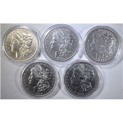 5 CIRCULATED MORGAN DOLLARS