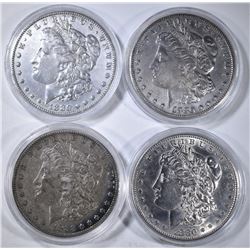 4 CIRCULATED MORGAN DOLLARS