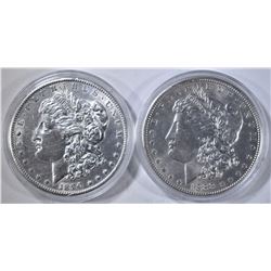 1888-O BU & 90-S AU MORGAN DOLLARS