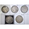 Image 1 : 5 CIRCULATED PEACE DOLLARS