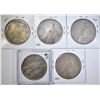 Image 2 : 5 CIRCULATED PEACE DOLLARS