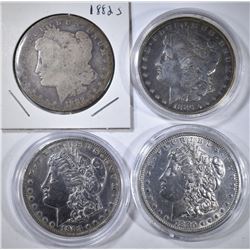 4 CIRCULATED MORGAN DOLLARS