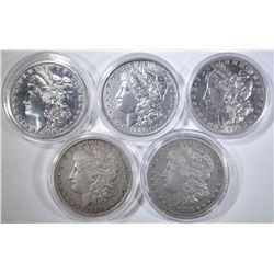 5 CIRCULATED MORGAN DOLLARS