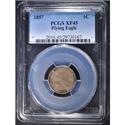 1857 FLYING EAGLE CENT  PCGS XF-45