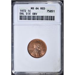 1972 LINCOLN CENT  ANACS MS-64 RD