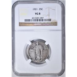 1921 STANDING LIBERTY QUARTER  NGC VG-8