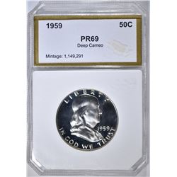 1959 FRANKLIN HALF DOLLAR  PCI SUPERB GEM+
