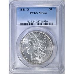 1881-O MORGAN DOLLAR  PCGS MS-64