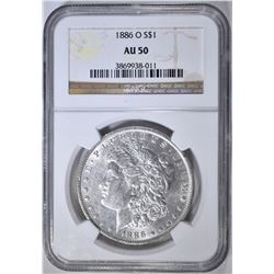 1886-O MORGAN DOLLAR   NGC AU-50