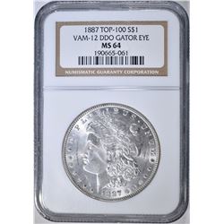 1887 TOP 100 MORGAN DOLLAR  NGC MS-64
