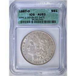 1887-O MORGAN DOLLAR  ICG AU-53