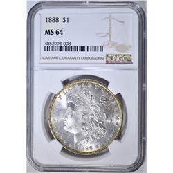 1888 MORGAN DOLLAR  NGC MS-64