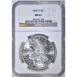 1890-O MORGAN DOLLAR  NGC MS-61