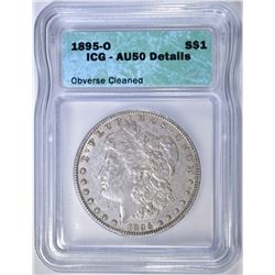 1895-O MORGAN DOLLAR  ICG AU-50 DETAILS
