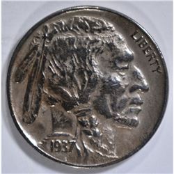 1937-D BUFFALO NICKEL  BU  OLD CLEANING