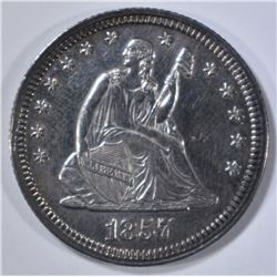 1857 SEATED QUARTER  BU  OLD CLEANING