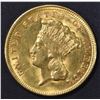 Image 1 : 1854 $3 GOLD INDIAN PRINCESS  BU