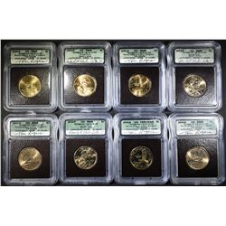 LOT OF 8 ICG GRADED SACAGAWEA DOLLARS