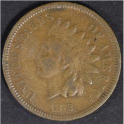 1872 INDIAN CENT  ABOUT VF  KEY COIN