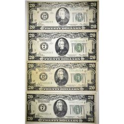 (4) 1928 $20 FEDERAL RESERVE NOTES: