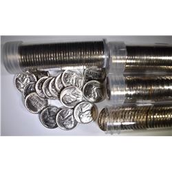 4- BU JEFFERSON NICKEL ROLLS; 2- 1984, 1-1984-D, &