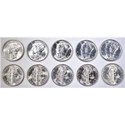 BU MERCURY DIMES, 1-1941-S & 9-42