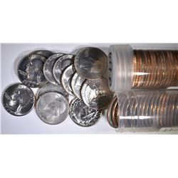 2- BU WASHINGTON QUARTER ROLLS- 1968-D & 1969