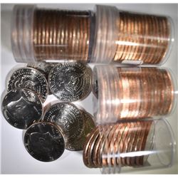 3- ROLLS OF BU KENNEDY HALVES: