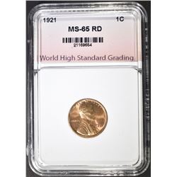 1921 LINCOLN CENT, WHSG GEM BU RED