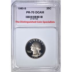 1980-S WASHINGTON QTR, TDCS PERFECT GEM PROOF DCAM