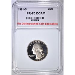 1981-S WASH. QUARTER, TDCS PERFECT GEM PR DCAM